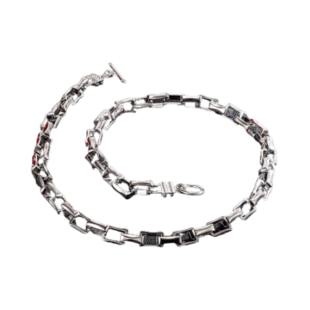 925 Sterling Silver Necklace Large Square Link demo