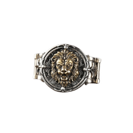 925 Sterling Silver Ring Lion Face Signet Ring demo