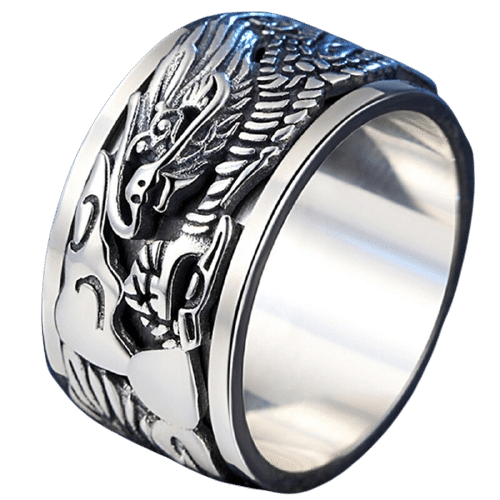 925 Sterling Silver Ring Spinning Dragon Wrath demo 1