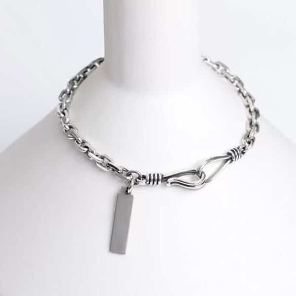 Sterling Silver 925 Bracelet Single Chain With Plate 3