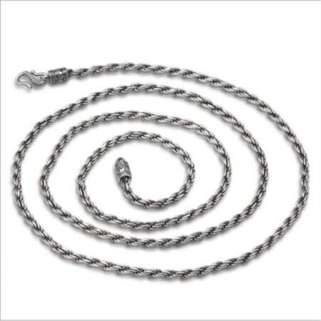 Sterling Silver 925 Necklace Unisex Braided S Clasp demo 1