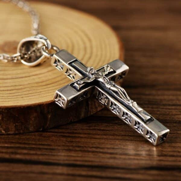 925 Sterling Silver Pendant Christian Cross With Jesus 4
