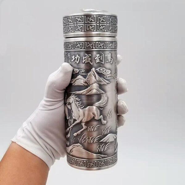 Real Silver Water Bottle holded