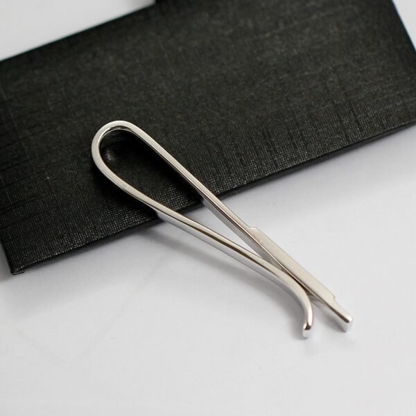 Sterling Silver Tie Clip With Plate profile 2