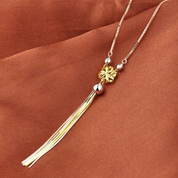 925 Sterling Silver Gold Plated Necklace details pendant 1