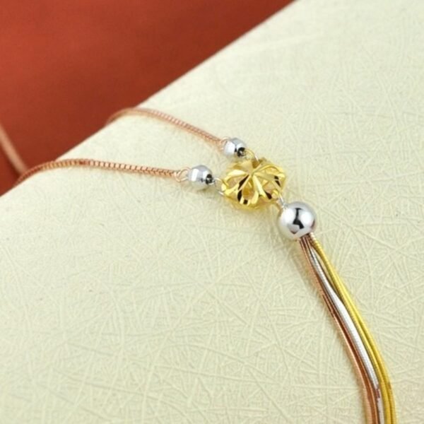 925 Sterling Silver Gold Plated Necklace profile view