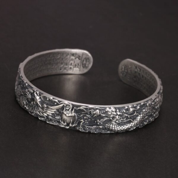 Large Silver Bangle up view