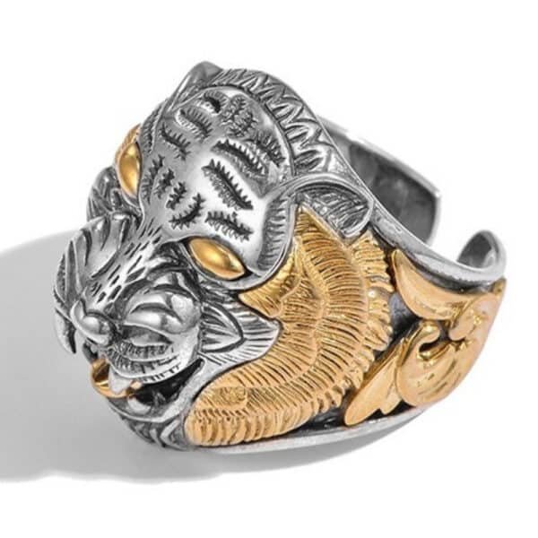 Leopard Ring Silver profile view