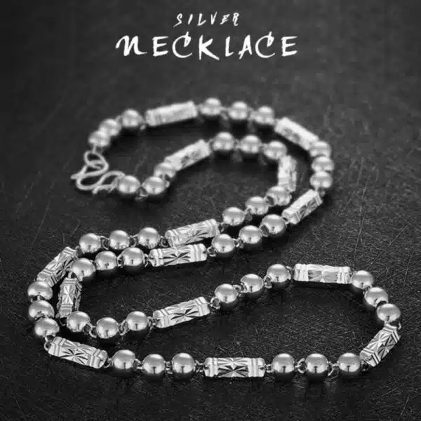 Silver Buddhist Necklace length