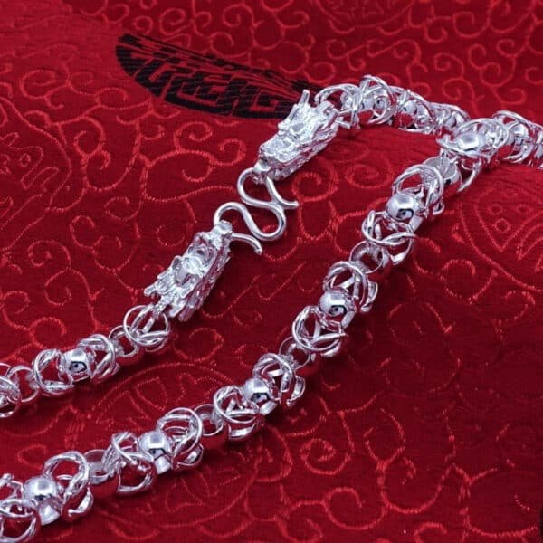 Silver Dragon Chain Necklace link details