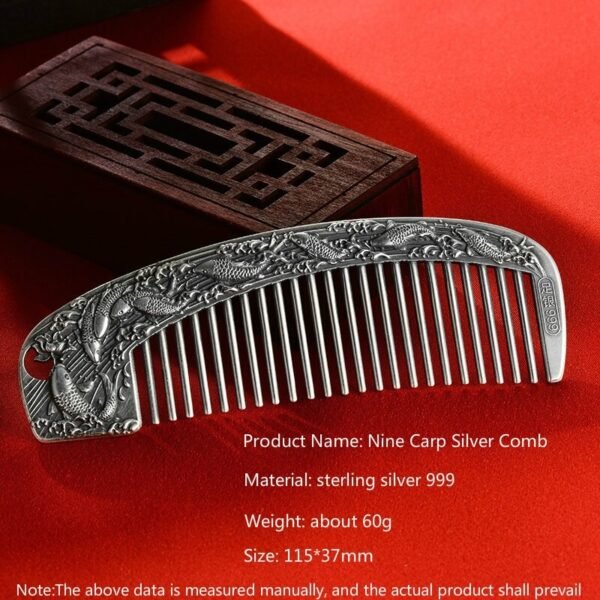 Silver Hair Comb Antique measures