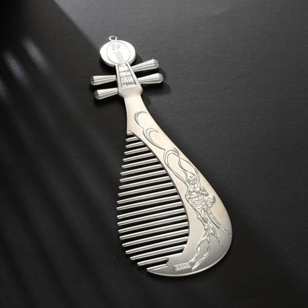 Vintage Style Silver Hair Comb back view
