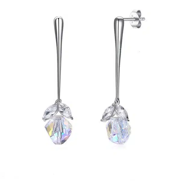 Drop crystal stud earrings demo