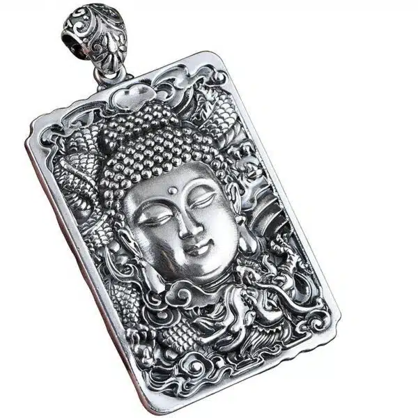 Silver Buddha Head Pendant demo