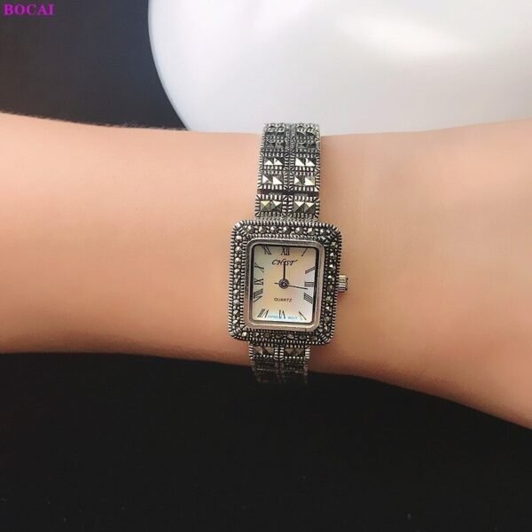 Silver Watch Women white on wrist