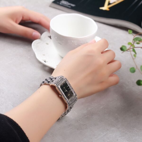 Vintage Silver Watch on wrist