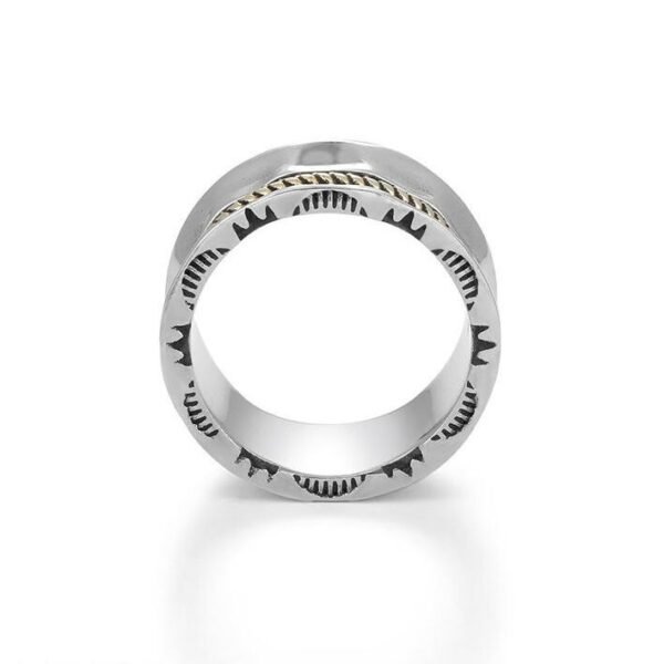 Curved Silver Ring face view