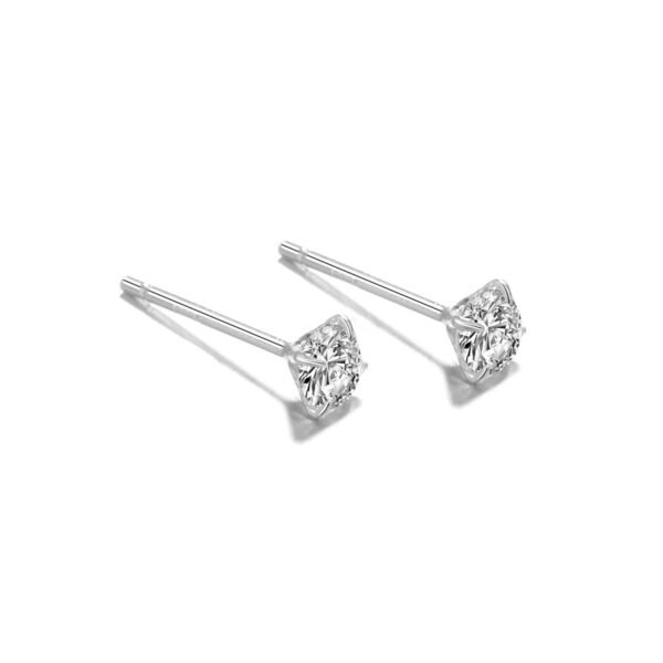 Sterling Silver Music Note Stud Earrings with zircon