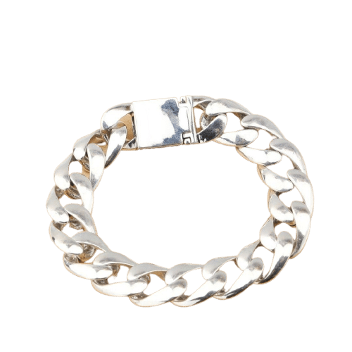 Chunky 925 Sterling Silver Chain Link Bracelet Geometric 