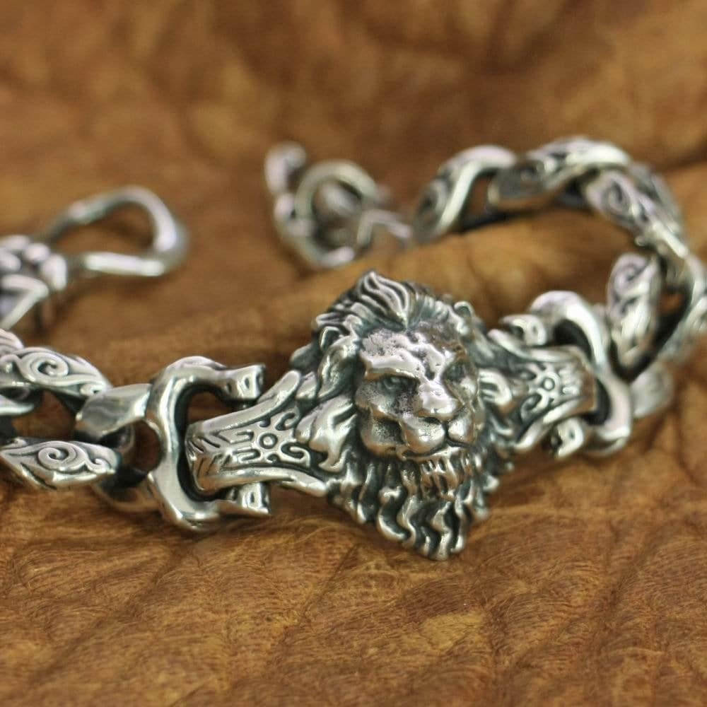 Buy Sculpeted Sterling Siler Wild Animal Lion Tigers Birds Vintage Link  Bracelet Online in India - Etsy