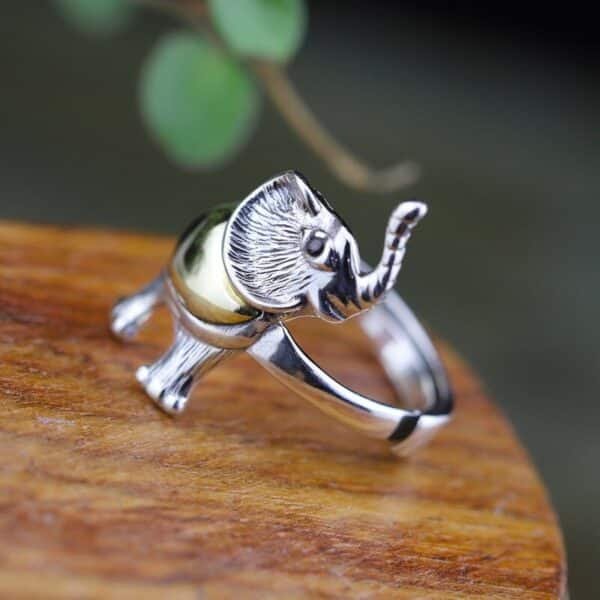 Silver Elephant Ring right profile 2