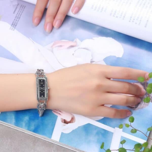 Silver Leopard Print Watch on wrist 2
