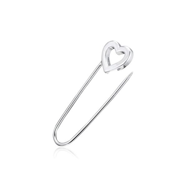 Silver Safety Pin Brooch opened