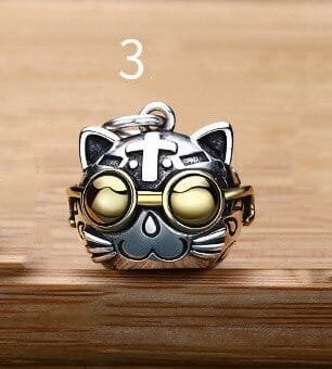 Sterling Silver Cat Face Pendant 3