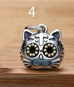 Sterling Silver Cat Face Pendant 4