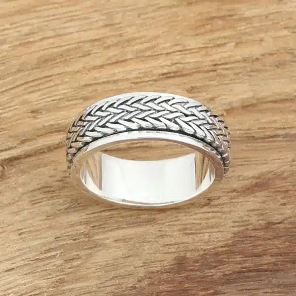 Sterling Silver Spinning Ring face view