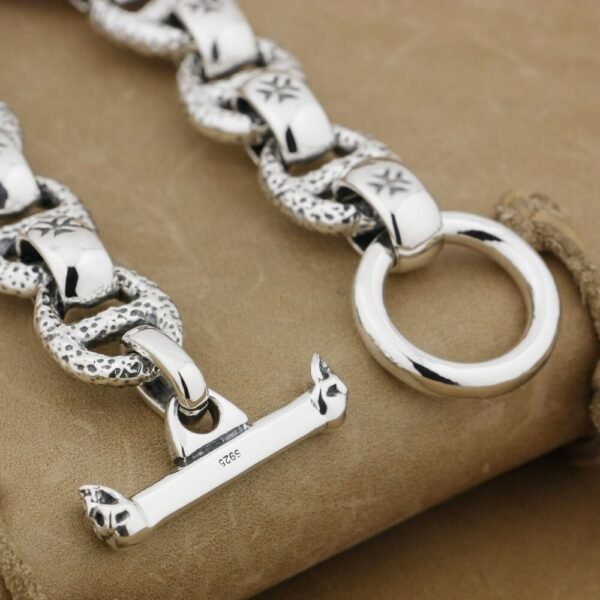 Engraved Sterling Silver Bracelet clasp details
