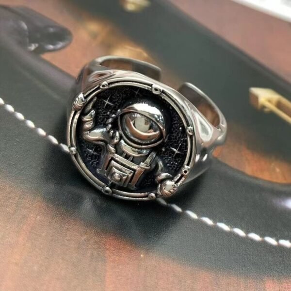 Silver Astronaut Ring up view