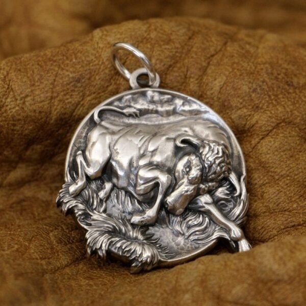 Silver Bull Medallion face view