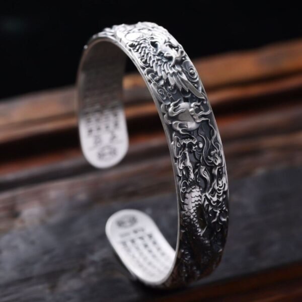 Womens Silver Dragon Bracelets inner size and stamp