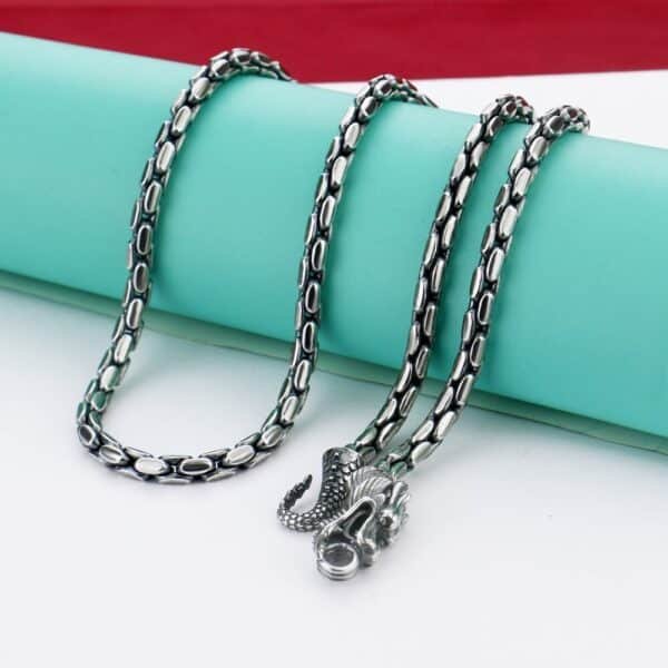 925 Sterling Silver Dragon Asian Chain clasp and dragon details