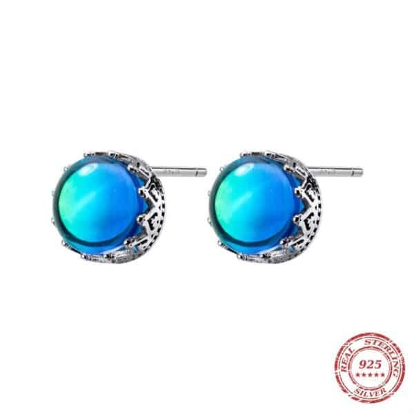Blue opal silver earrings demo