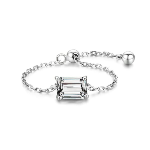 Chain Silver Ring silver rectangle