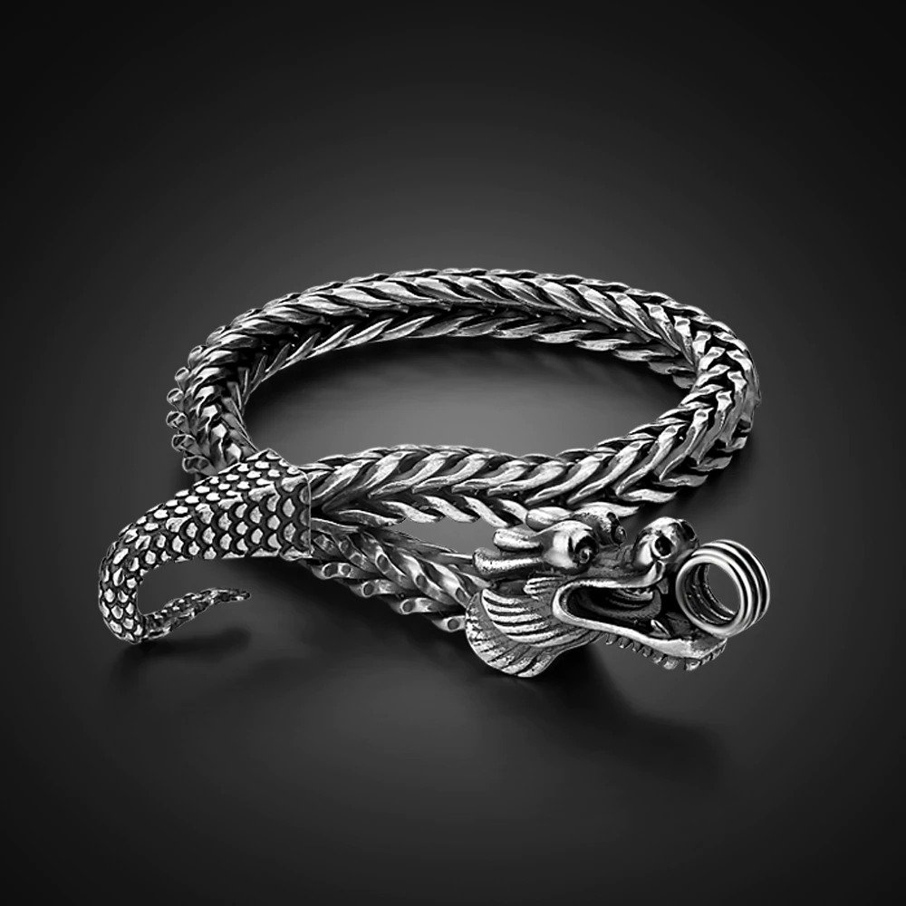 Chunky Silver Dragon Bracelet – Huongs Jewellery