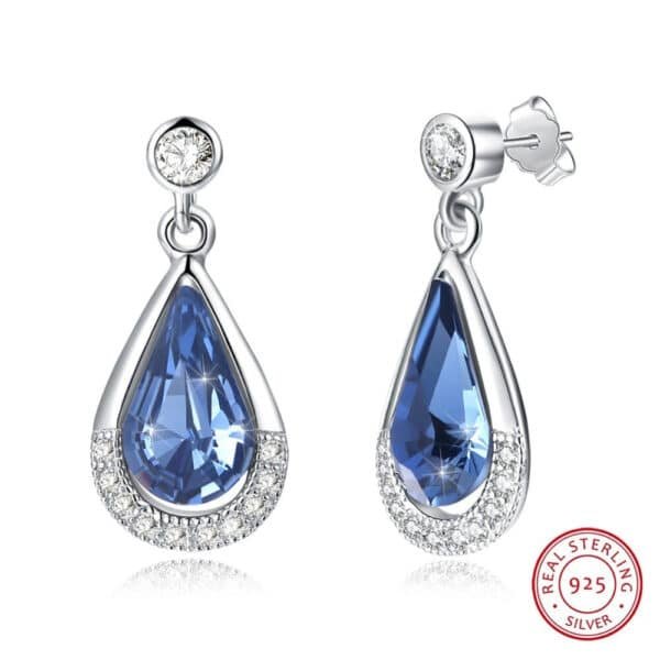 Silver crystal teardrop earrings demo