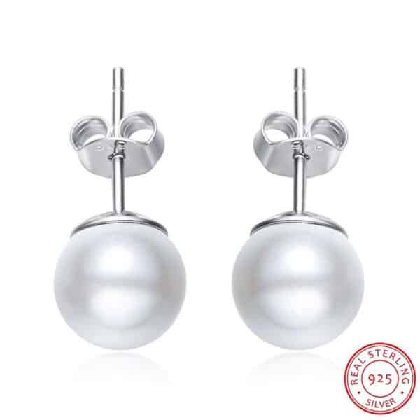 Freshwater pearl studs earrings silver white demo