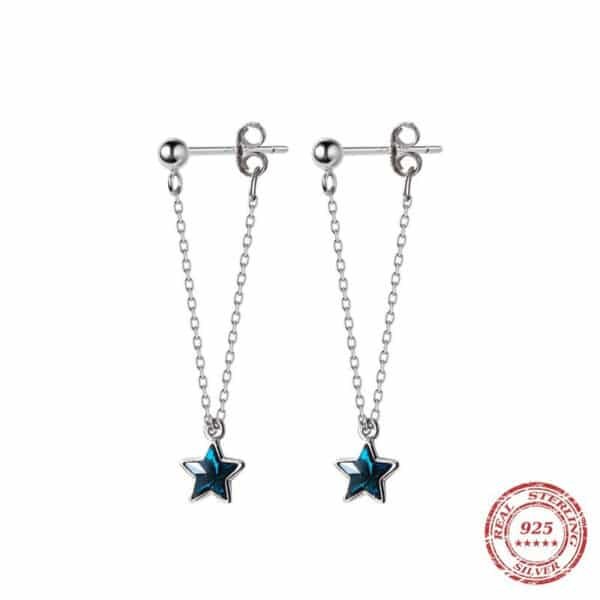 Star chain earrings silver demo