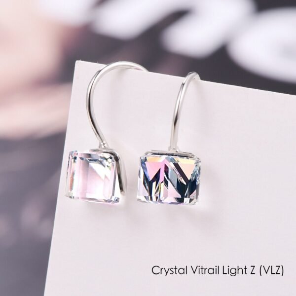 Silver Crystal Drop Earrings crystal vital light vlz