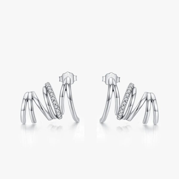 Silver Wave Stud Earrings demo