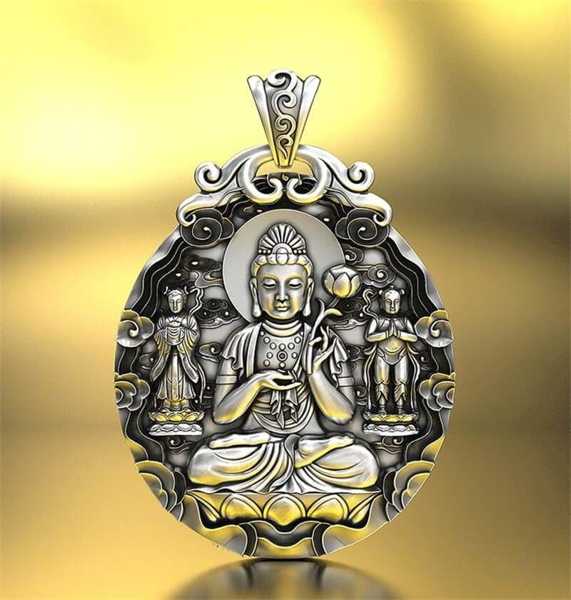 Sterling Silver Buddha Necklace - Handmade Jewellery UK Odissa
