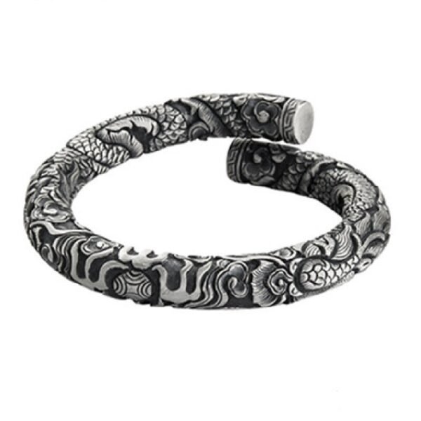 Solid silver dragon bracelet demo