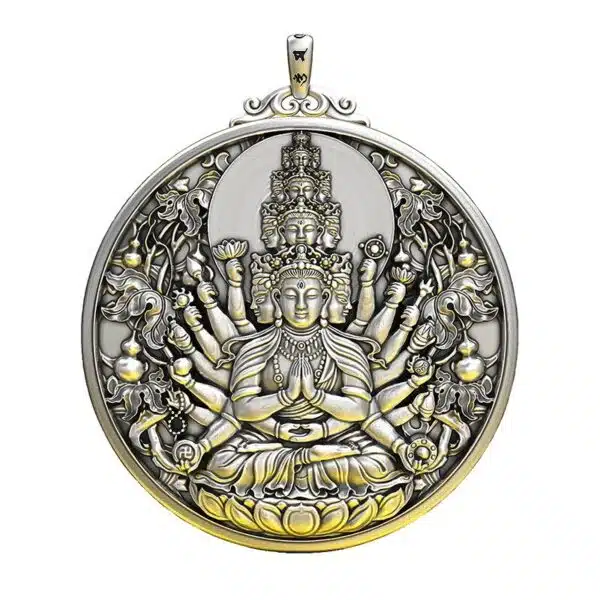 999 Silver Pendant Avalokitesvara demo gray