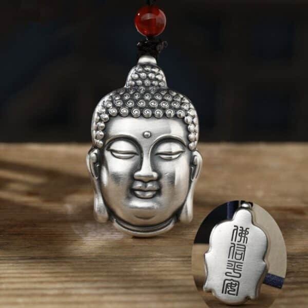 999 Silver Pendant Buddha Shakyamuni back view