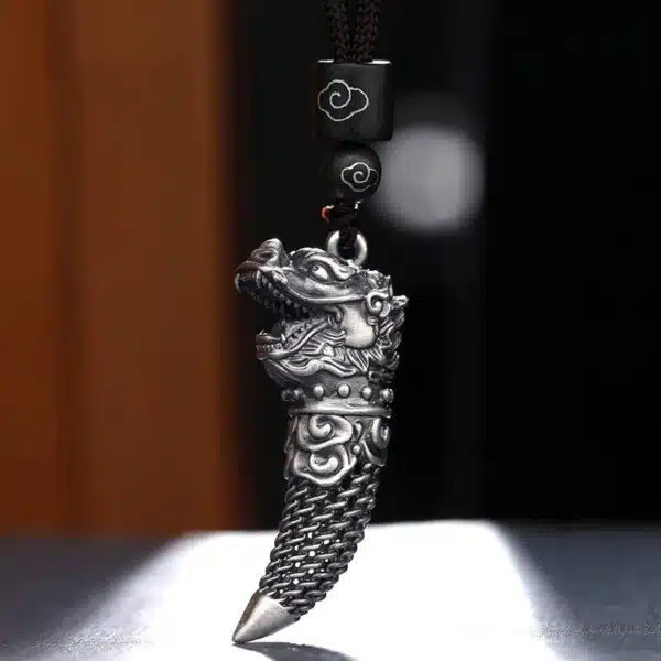 999 Silver Pendant dragon totem dragon