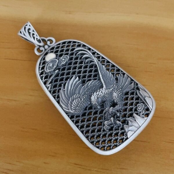 999 Silver Pendant hollow eagle side view