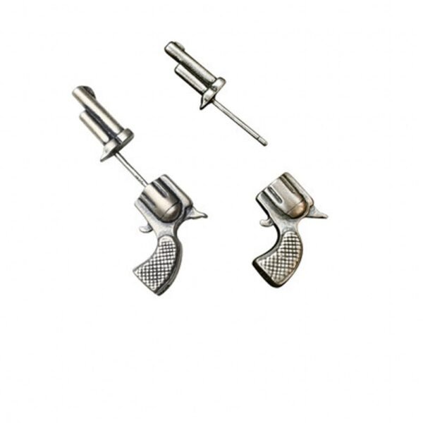 Silver gun earrings demo